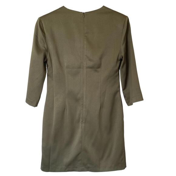 ELLIATT Fearless Pockets Mini Dress in Khaki Green, Size Small - Picture 5 of 14